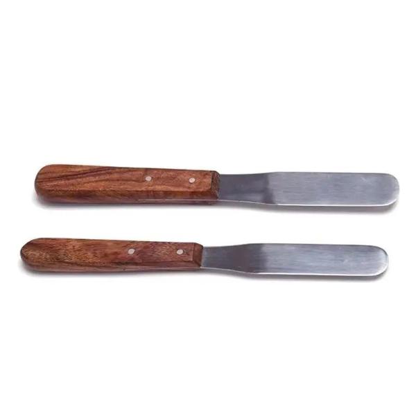 Buy cheap Stainless Steel Dental Material Mixing Spatula Wooden Handle Dental Lab Dental Plaster Spatula from wholesalers