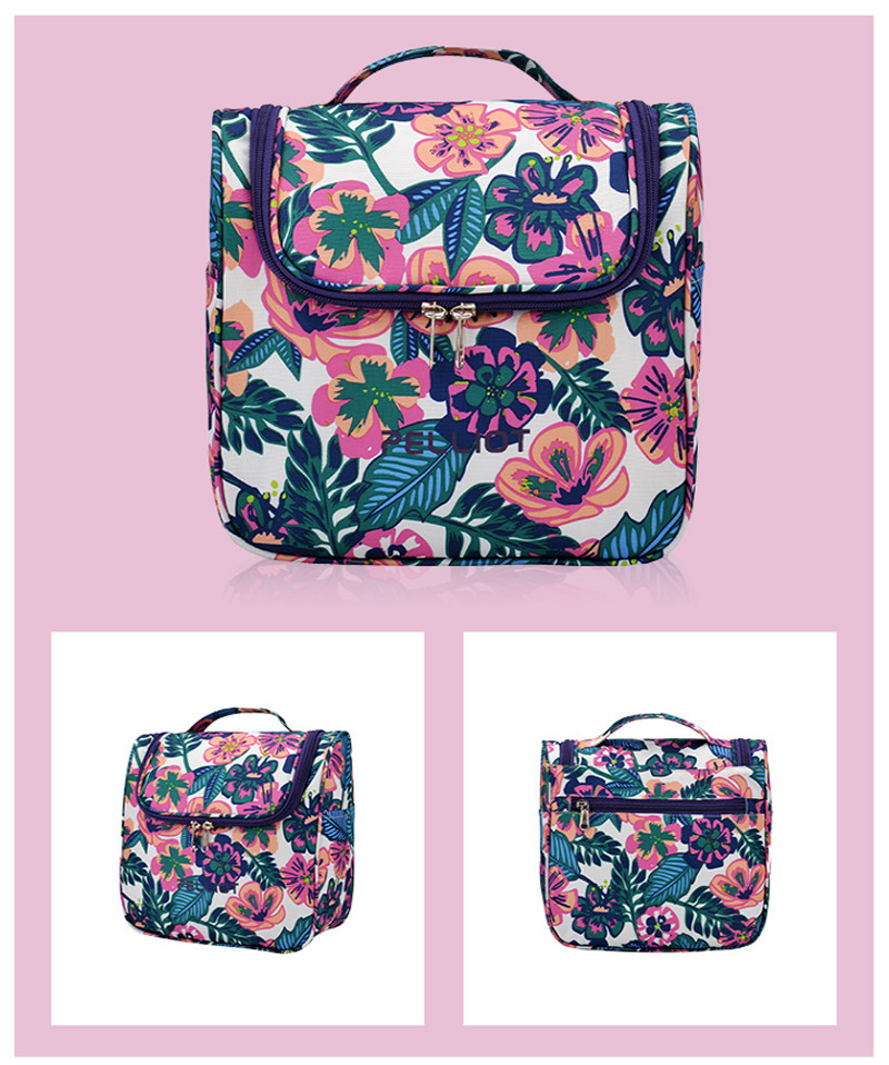 Ladies Foldable Polyester Hanging Travel Toiletry Bag