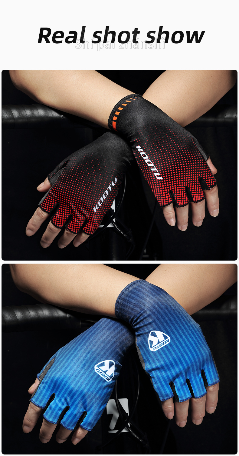 Women Men Road Cycling Gloves Half Finger Breathable Polyester Material