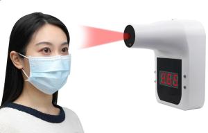 China Automatic Large LCD Display Wall Mounted Digital Thermometer Hands Free on sale