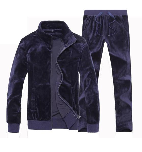Buy cheap Softer Velour Mens Velvet Tracksuit Set Custom Plain Sportswear Breathable from wholesalers