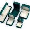 Buy cheap 9*9*4.5cm Green Velvet Ring Jewelry Box for Customized Bracelet Earrings Packaging from wholesalers