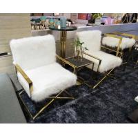 Buy cheap Leisure Gold Stainless Steel Faux Fur Single Sofa Chair for Living Room product