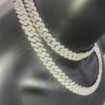 18mm Sterling Silver Men's Hip Hop Jewelry 24 Inch OEM Moissanite Hip Hop
