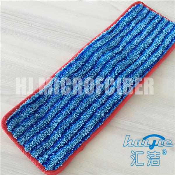 Buy cheap Household Microfiber Wet Mop Pads square blue stripe twist hard silk wet flat cleaning mop pad from wholesalers