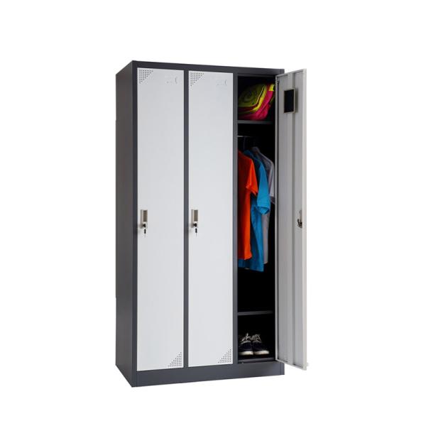 Buy cheap Vertical Clothes Cabinet Steel Locker 3 Door Metal Wardrobe from wholesalers