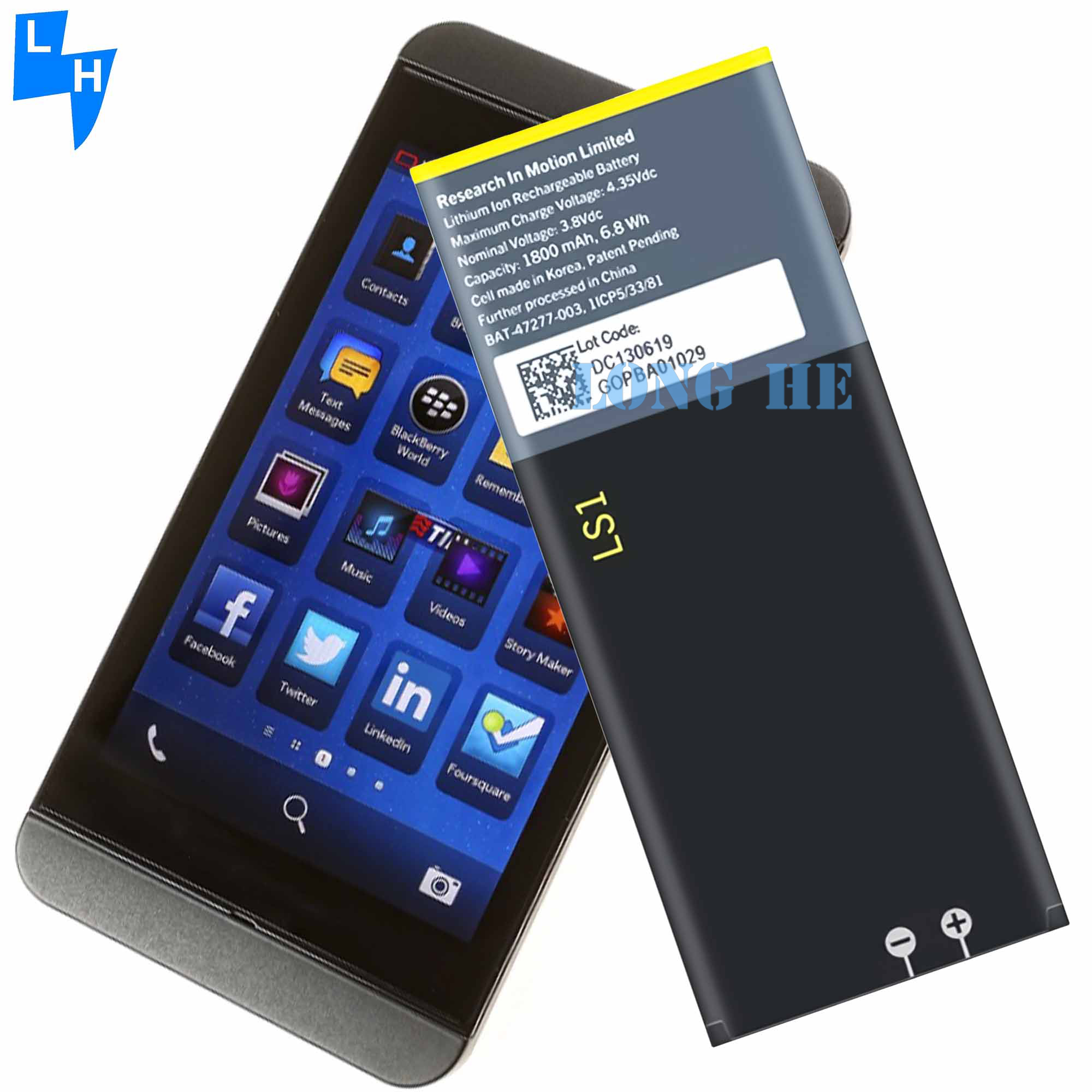 High Capacity LS1 Rechargeable Battery for Blackberry Z10 and P9982 100% Compatible
