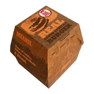 Buy cheap CMYK Printing Foldable Clamshell Burger Box Takeaway Packaging White Cardboard from wholesalers