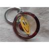 Buy cheap Color Silver Key Chain Personalized Promotional Gifts With Rotatable Smiling Yellow Face from wholesalers