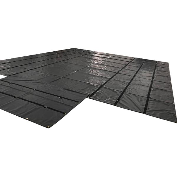 Buy cheap Black PVC Tarpaulin Fabric 14oz 16x27 4x8ft Lumber Tarps For Flatbed Truck from wholesalers