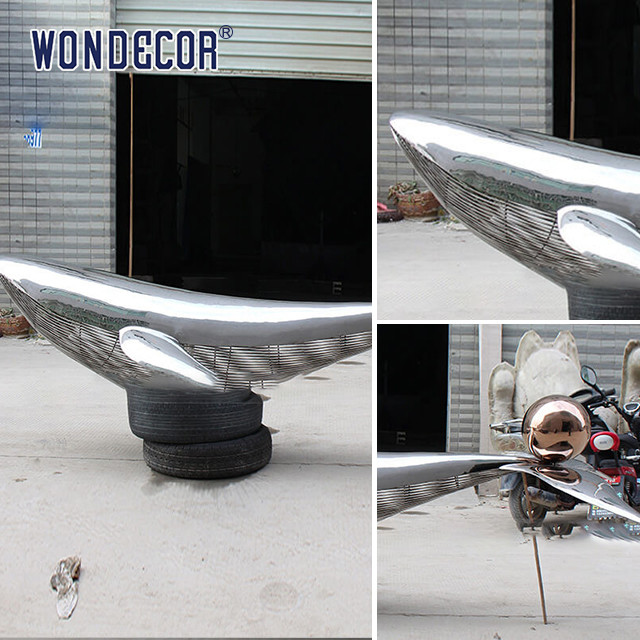 Large Abstract Animal Stainless Steel Outdoor Art Whale