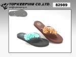 Latest Rubber Flower Women Flip Flop Lady Beach Slide Slipper