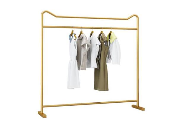 Buy cheap 201 Steel Clothes Display Stand For Lady 's Clothing Metal Plating Golden Color from wholesalers