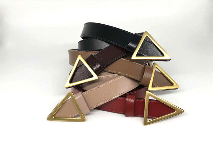 Elegant Ladies 2.8cm Triangle Buckle Leather Belt