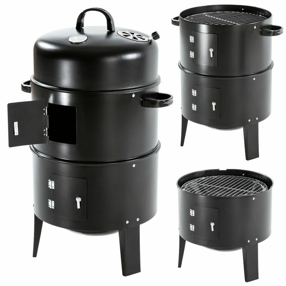 Outdoor Barrel Charcoal BBQ Grill Suitable for 6-8 People 0.8MM Material Thickness