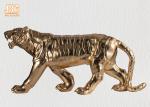Large Gold Leafed Polyresin Animal Figurines Tiger Sculpture Table Statue