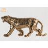Buy cheap Large Gold Leafed Polyresin Animal Figurines Tiger Sculpture Table Statue from wholesalers