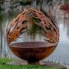 Buy cheap Rustic Red Outdoor Steel Wood Burning Fireplace fire bowl Round Shape from wholesalers