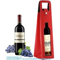 Buy cheap Leather Wine Gift Bag 16.1x3.5x3.5 In, Wine Gift Tote Bag, Reusable Clasp Gift product