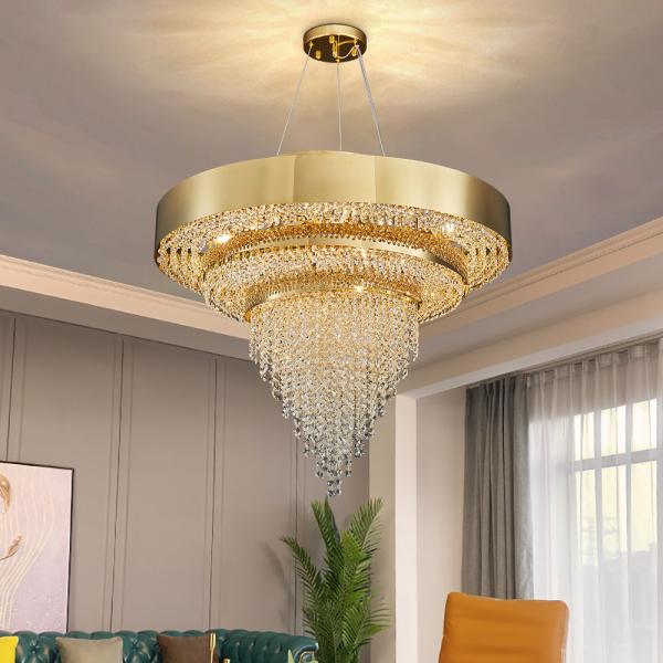 Buy cheap Modern led chandelier living room decoration home decor lights round large dining light(WH-CY-244) from wholesalers