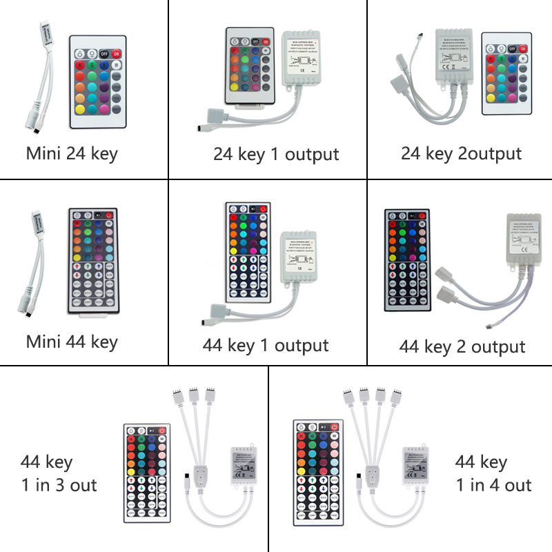 IR Remote Control LED RGB Controller DC12V Mini 24 Key 44 Key