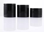 Empty PET Plastic 120ml Cosmetic Jar Black For Cream Packaging