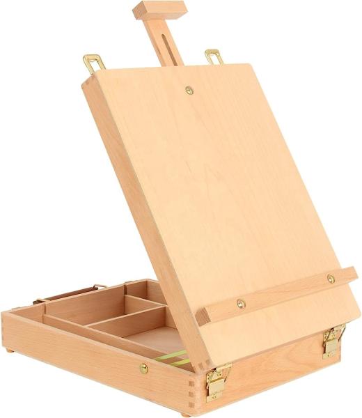 Customized Art Supplies Box Easel Sketchbox Painting Storage Box, Adjust Wood