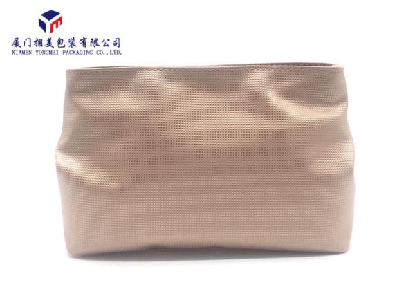 Buy cheap Flesh Colored Womens Leather Makeup Bag Special Design Makes More Attractive from wholesalers