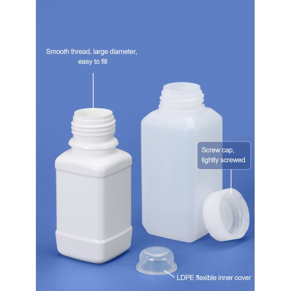 HDPE Translucent Plastic Chemical Reagent Bottle Laboratory Plastic Containers 1L