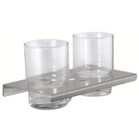 Buy cheap Wall Mounted Double Toothbrush Holder Bathroom Glass Tumbler Holder product