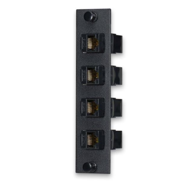 Quality 4 Position Fiber Optic Adapter Plate With CAT6 Coupler Trapezoid for sale