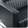 Buy cheap Comfortable Single Leather Sofa Black Sponge Material Metal Leg from wholesalers