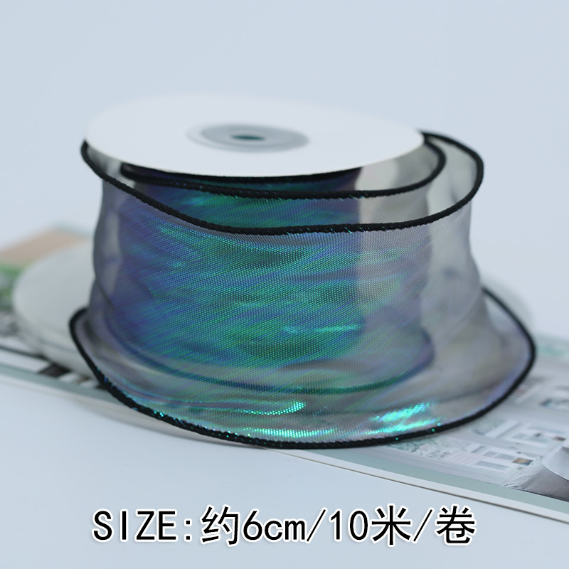 40mm Polyester Organza Ribbon With Satin Edge Shinny Pink Organza Ribbon