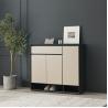 Buy cheap Wooden Family Room Storage Cabinets E0E1 Rattan 2 Door Cabinet from wholesalers