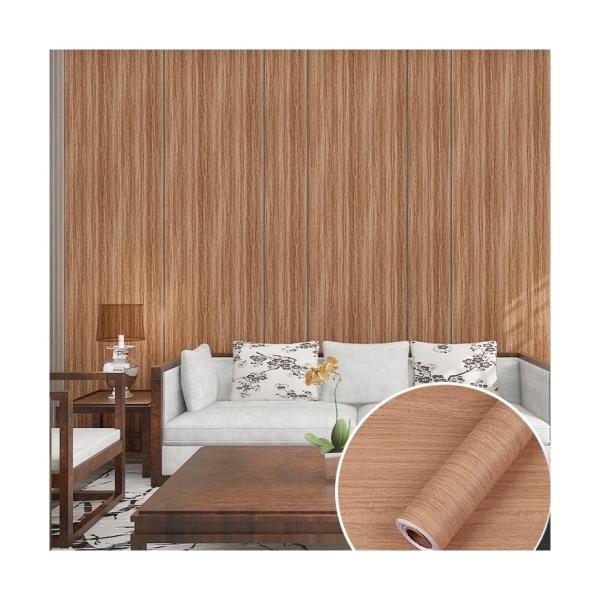 PVC Matte Grain Wood Textured Wallpaper Vinyl Film Self-Adhesive Shelf Liner