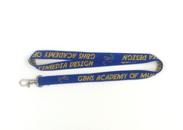Buy cheap Yellow Logo Woven Neck Lanyards ID Card Neck Lanyard With Thumb Trigger from wholesalers