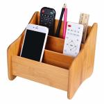 Small Bamboo Office Supplies Wood Desk Organizer Storage Holder For Pen