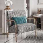 ODM Reclining Fabric Sofa Chair Nordic Luxury Thousand Bird Lattice