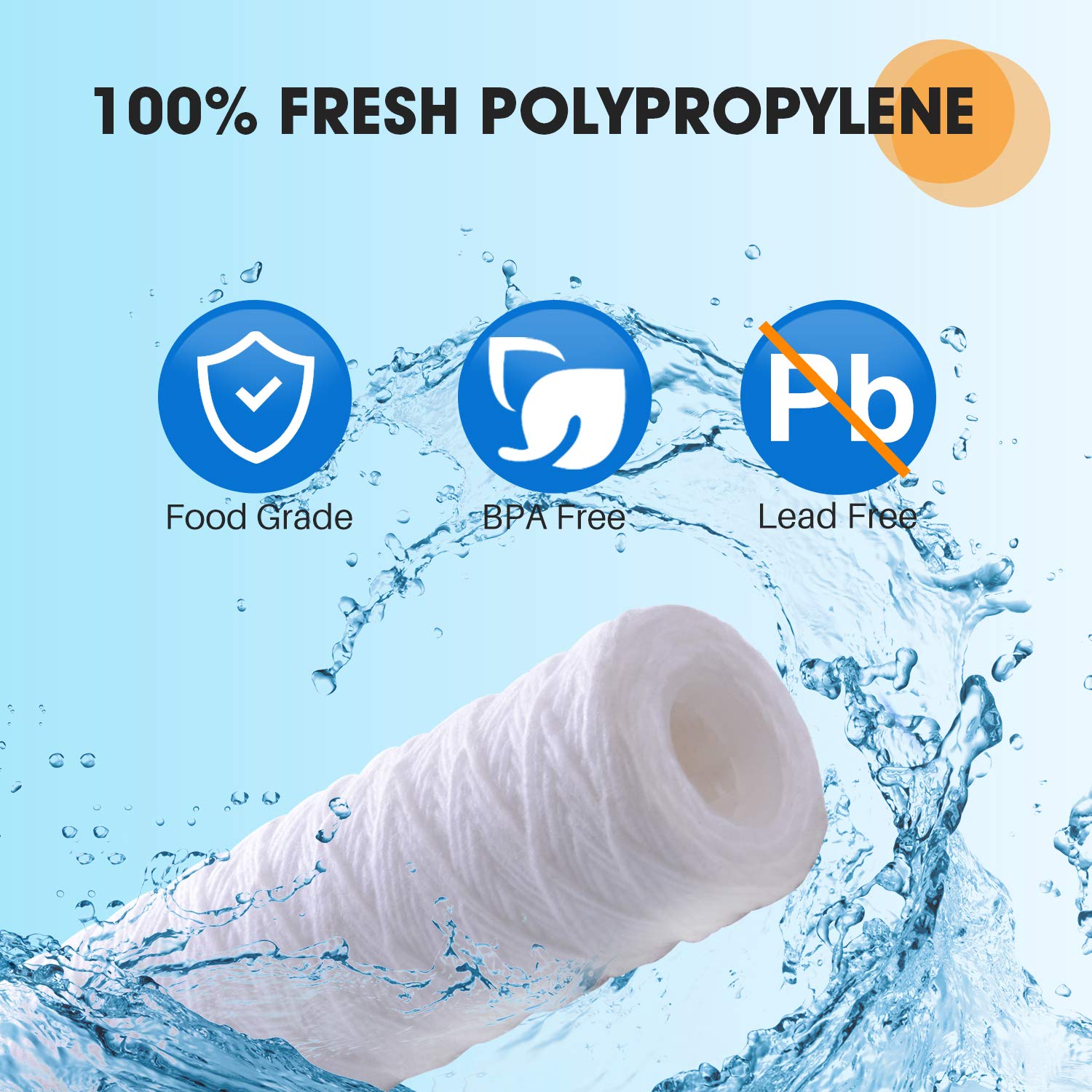 String Wound Sediment Filter Cartridge Clean and Clear Water with 10*10*30cm Size
