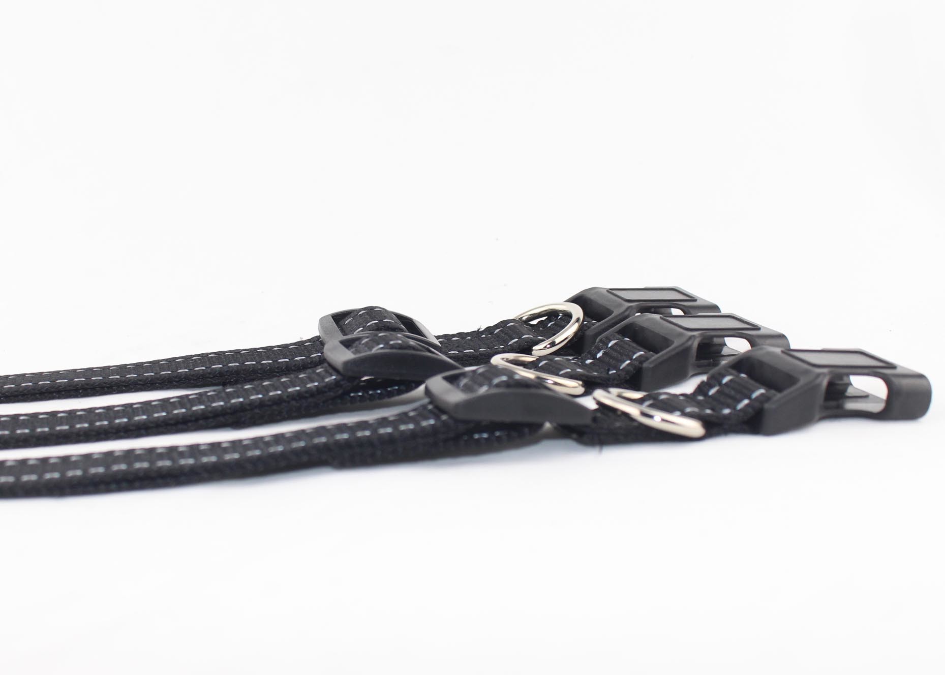 High Fastness Adjustable Nylon Dog Collars Leashes Harness With Plastic Buckle