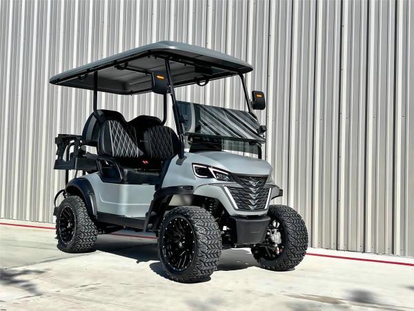 Lead Grey 4 Seater Electric Golf Cart Premium Seats 14 Inch Off-Road Tires 72v
