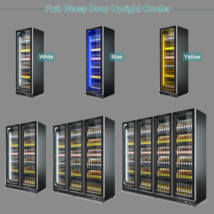 Bar Bottle Drink Beer Display Cooler With Triple Glass Door Commercial Refrigerator With Ce, CB