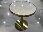 60cm White Marble Top Side Table