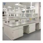 Adjustable Shelves Lab Island Bench Epoxy Resin Top 2 Cabinets 4 Drawers