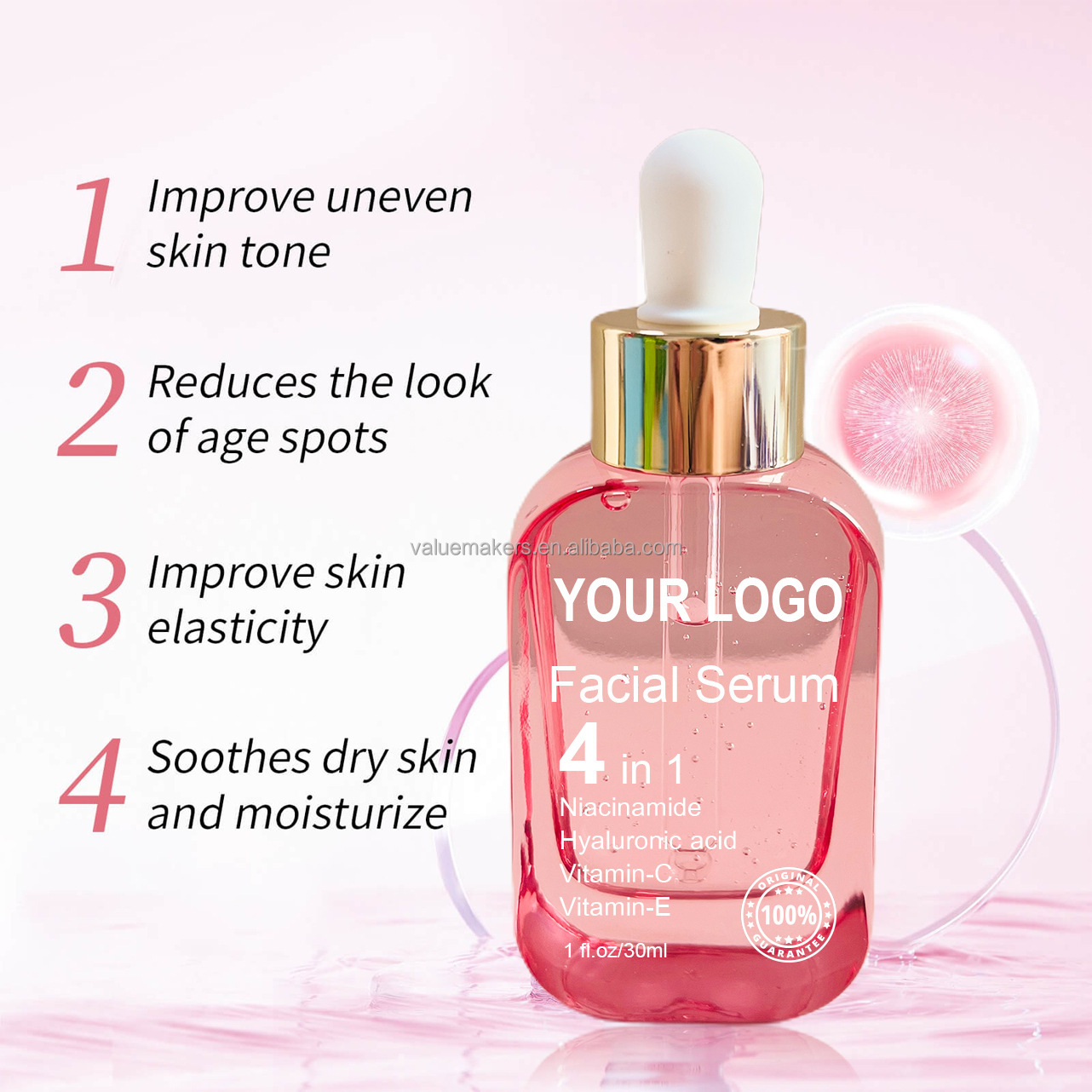 Hot Selling Facial Skin Care Serum 100 % Natural Anti Aging Vitamin C 4 in 1 Whitening Facial Serum Beauty