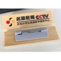 Buy cheap Reusable Solid Wood Engraved Name Badges , Full Color Name Badges With Safety product