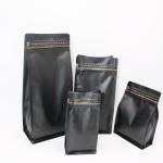 500g Black matt flat bottom k coffee Packaging bags with valve for coffee beans