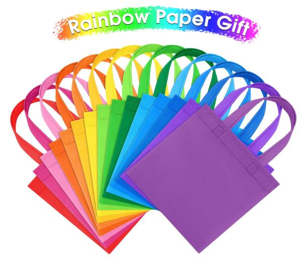 Buy cheap Customizable Logo Printing Wholesale Blank Reusable Rainbow Colors Non Woven DIY Gift Bags from wholesalers