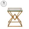Buy cheap 50cmx50cmx55cm Stainless Steel Side Tables For Living Room with Glass Top from wholesalers