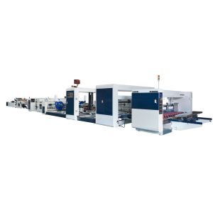 Patent Cert Automatic Folder Gluer Stitcher Machine / Cardboard Stitching